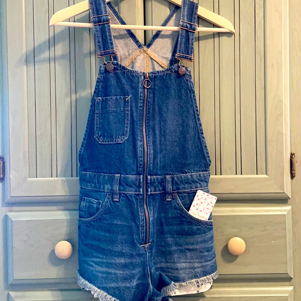 Free People Denim Overall Romper Size 0